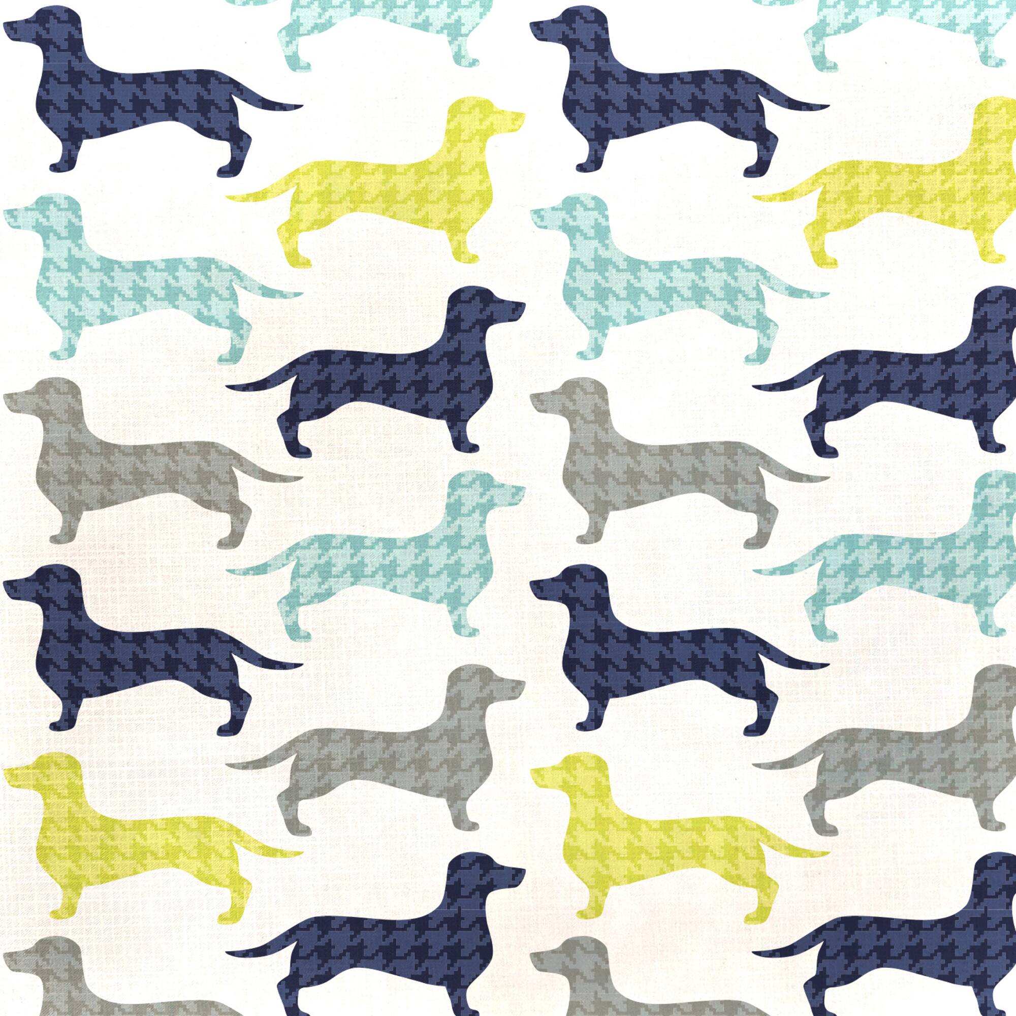 Camelot Fabrics Dachshunds Dog Gone It Novelty Cotton Fabric